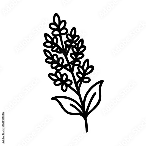 astilbe flower vector icon, vector flower illustration, flower icon - simple vector illustration of a astilbe flower, ideal for floral designs, botanical art, and nature-themed projects..