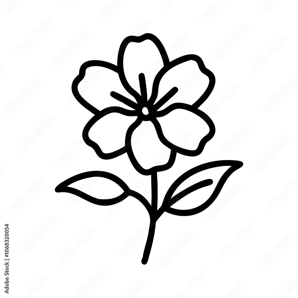 Obraz premium azalea flower vector icon, vector flower illustration, flower icon - simple vector illustration of a azalea flower, ideal for floral designs, botanical art, and nature-themed projects..