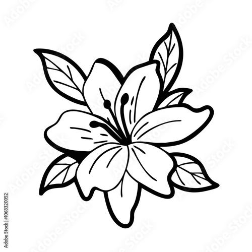 azalea flower vector icon, vector flower illustration, flower icon - simple vector illustration of a azalea flower, ideal for floral designs, botanical art, and nature-themed projects..