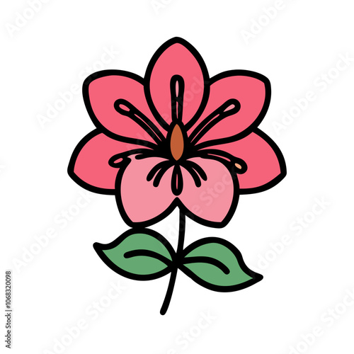 azalea flower vector icon, vector flower illustration, flower icon - simple vector illustration of a azalea flower, ideal for floral designs, botanical art, and nature-themed projects..