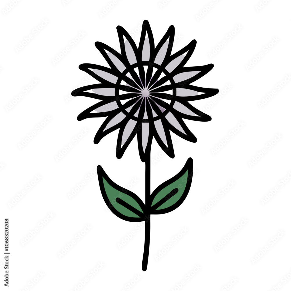 Obraz premium bee balm flower vector icon, vector flower illustration, flower icon - simple vector illustration of a bee balm flower, ideal for floral designs, botanical art, and nature-themed projects..