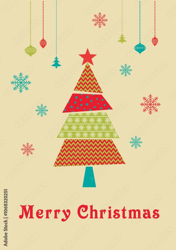 christmas card with tree christmas card with tree