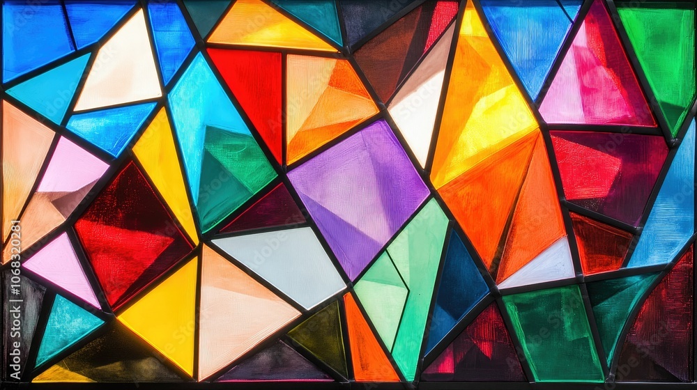 Colorful Stained Glass Abstract Design Colorful Stained Glass Abstract Design