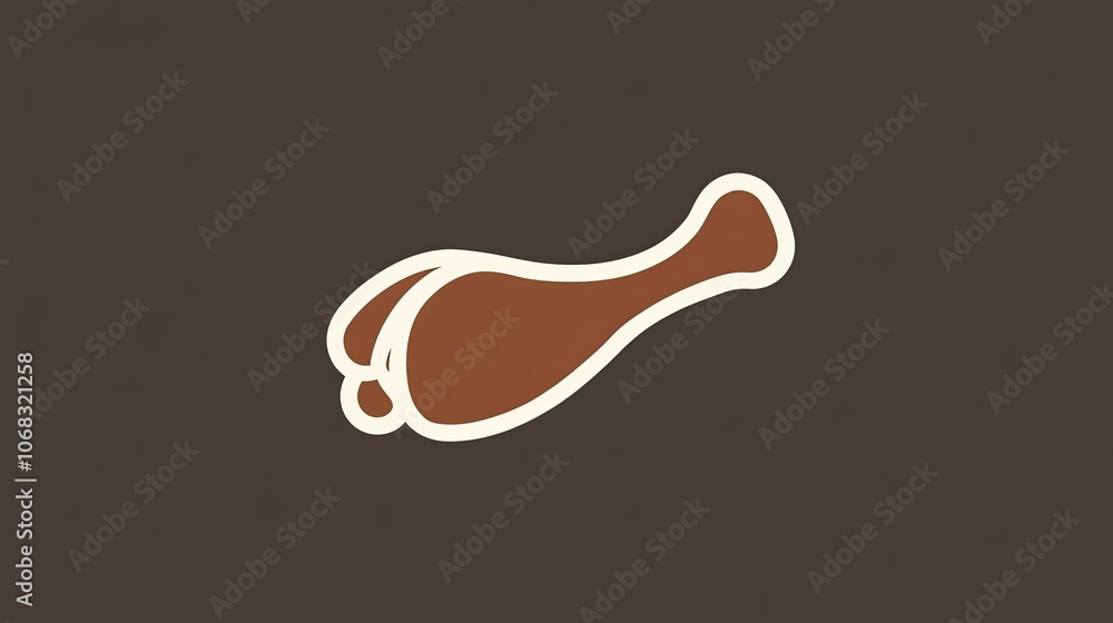 Fototapeta premium Simple Illustration of a Chicken Leg