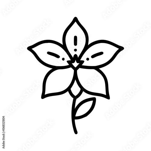 clematis flower vector icon, vector flower illustration, flower icon - simple vector illustration of a clematis flower, ideal for floral designs, botanical art, and nature-themed projects..