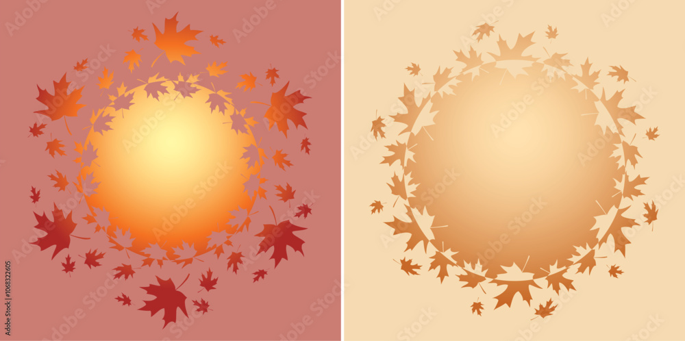 vector backgrounds with decorative frames - cut out. autumn maple leaves