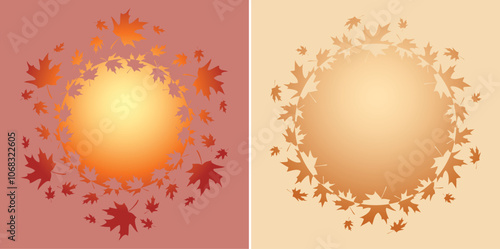 vector backgrounds with decorative frames - cut out. autumn maple leaves