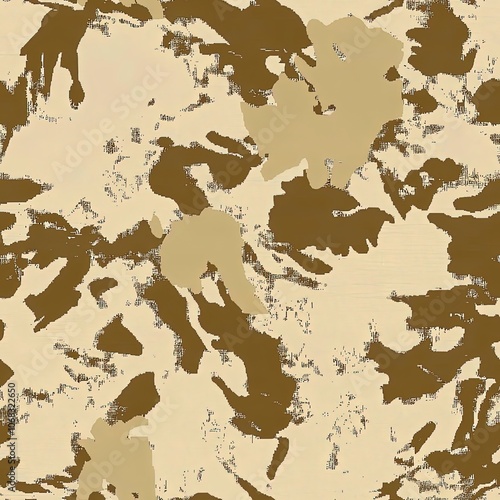 Arid Desert Terrain Hunting Tactical Camo, Seamless Camouflage Pattern Texture