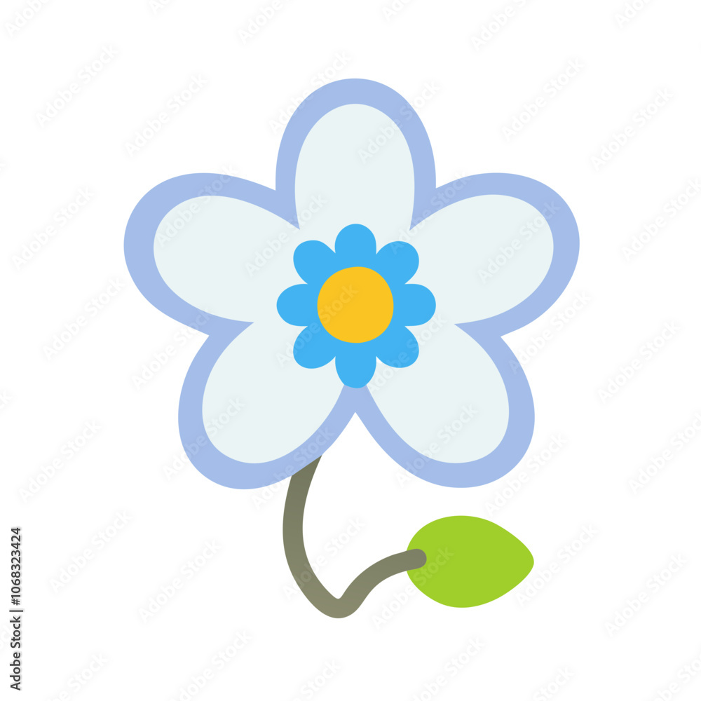 forget me not flower vector icon, vector flower illustration, flower icon - simple vector illustration of a forget me not flower, ideal for floral designs, botanical art, and nature-themed projects.. forget me not flower vector icon, vector flower illustration, flower icon - simple vector illustration of a forget me not flower, ideal for floral designs, botanical art, and nature-themed projects..