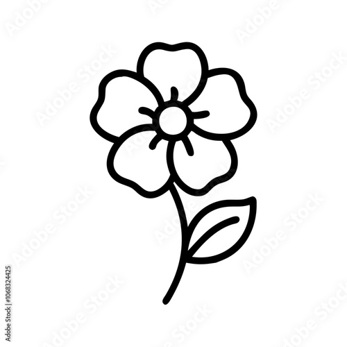 hollyhock flower vector icon, vector flower illustration, flower icon - simple vector illustration of a hollyhock flower, ideal for floral designs, botanical art, and nature-themed projects..