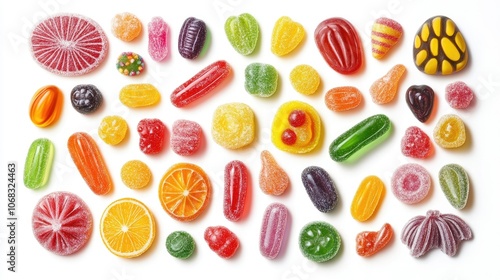 Wallpaper Mural Colorful Candies Arrangement on White Background Torontodigital.ca