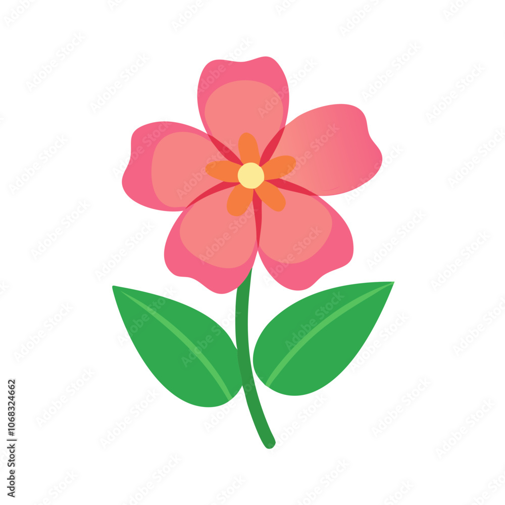 Fototapeta premium impatiens flower vector icon, vector flower illustration, flower icon - simple vector illustration of a impatiens flower, ideal for floral designs, botanical art, and nature-themed projects..