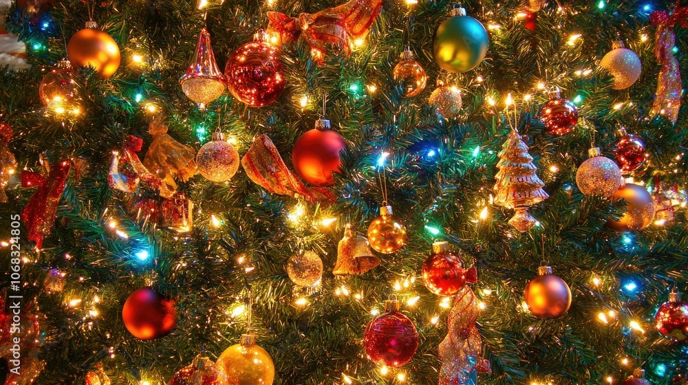Vibrant Christmas Tree Decorations and Lights Vibrant Christmas Tree Decorations and Lights