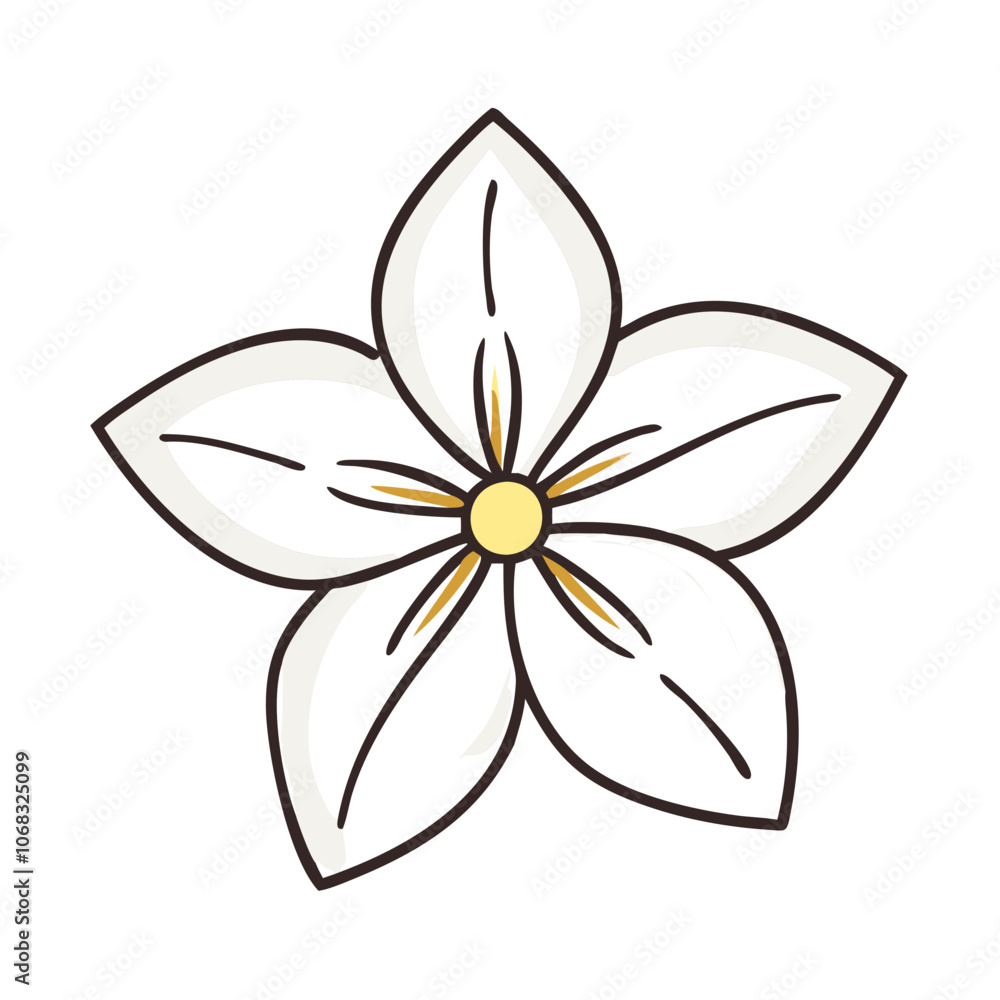 jasmine flower vector icon, vector flower illustration, flower icon - simple vector illustration of a jasmine flower, ideal for floral designs, botanical art, and nature-themed projects.. jasmine flower vector icon, vector flower illustration, flower icon - simple vector illustration of a jasmine flower, ideal for floral designs, botanical art, and nature-themed projects..