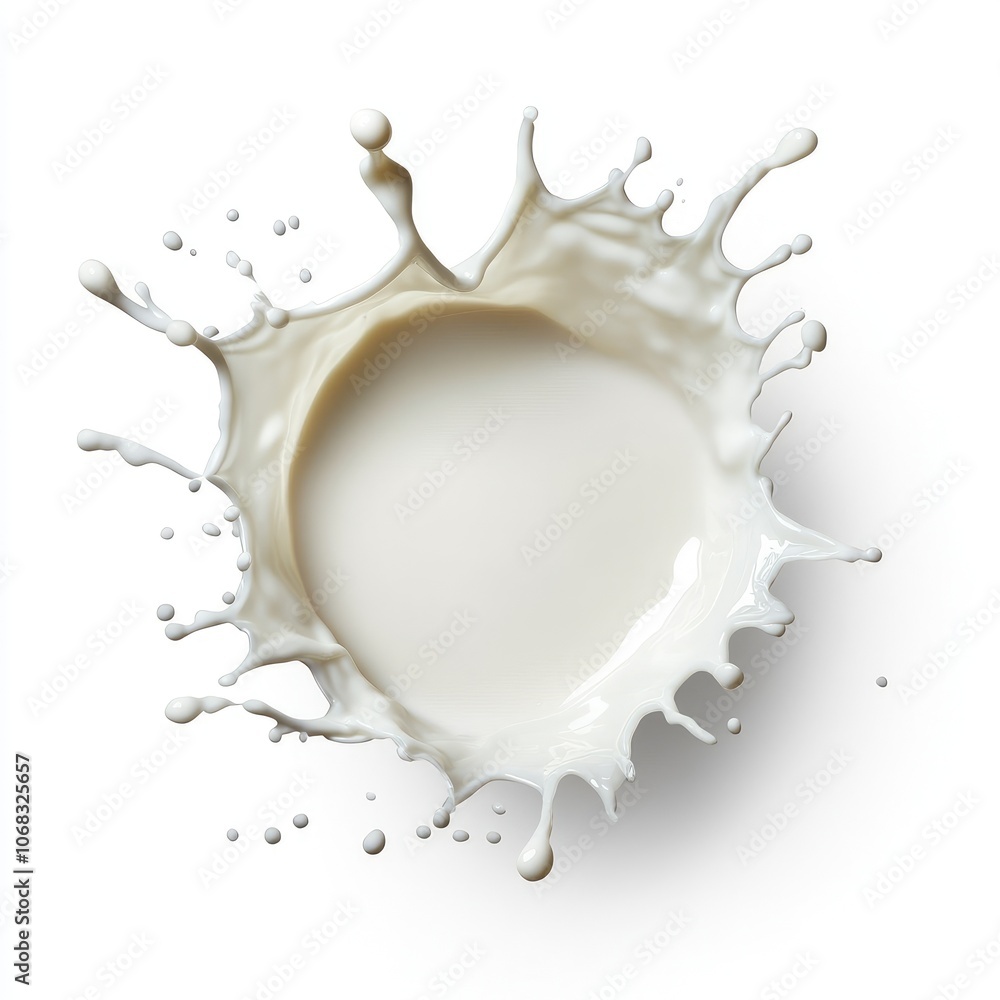 Milk Splash with Dynamic White Creamy Texture Milk Splash with Dynamic White Creamy Texture