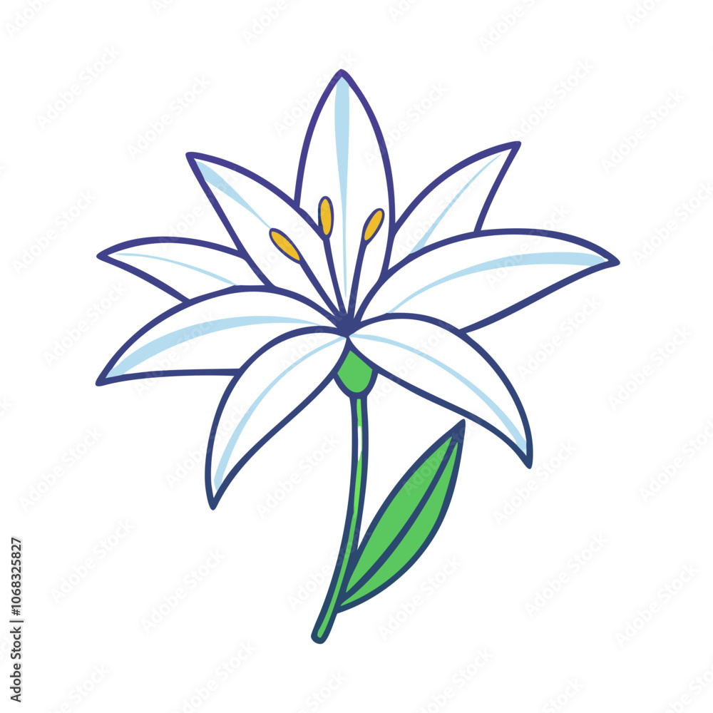lily flower vector icon, vector flower illustration, flower icon - simple vector illustration of a lily flower, ideal for floral designs, botanical art, and nature-themed projects.. lily flower vector icon, vector flower illustration, flower icon - simple vector illustration of a lily flower, ideal for floral designs, botanical art, and nature-themed projects..