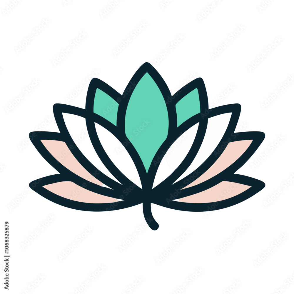 lotus flower vector icon, vector flower illustration, flower icon - simple vector illustration of a lotus flower, ideal for floral designs, botanical art, and nature-themed projects.. lotus flower vector icon, vector flower illustration, flower icon - simple vector illustration of a lotus flower, ideal for floral designs, botanical art, and nature-themed projects..