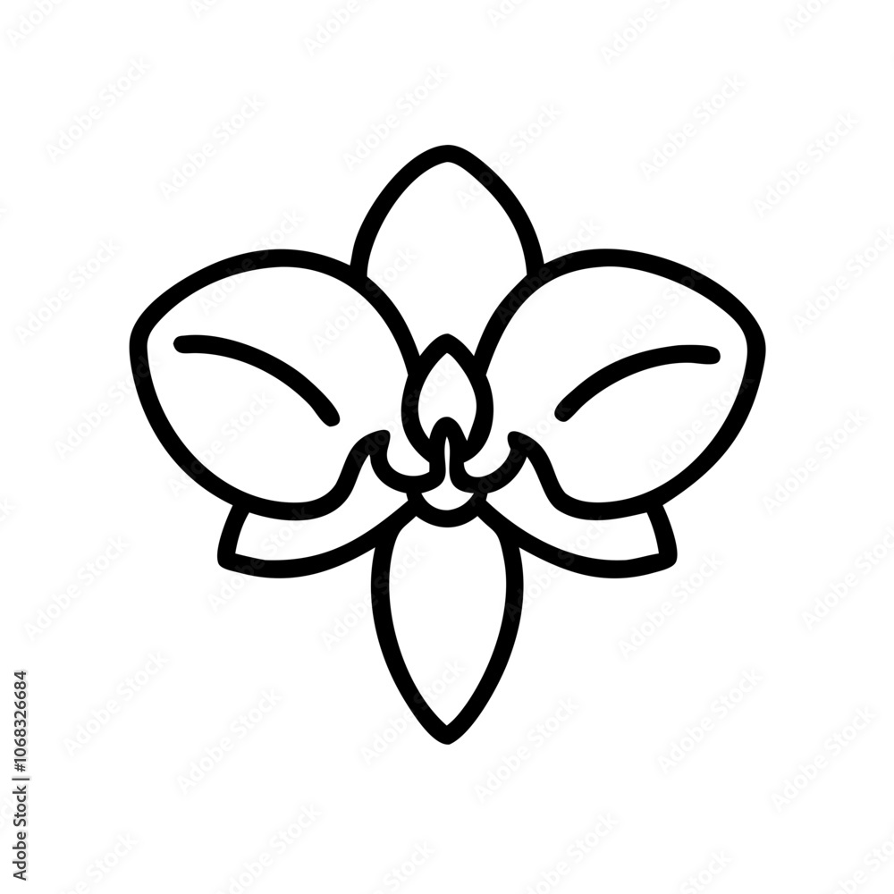 orchid flower vector icon, vector flower illustration, flower icon - simple vector illustration of a orchid flower, ideal for floral designs, botanical art, and nature-themed projects.. orchid flower vector icon, vector flower illustration, flower icon - simple vector illustration of a orchid flower, ideal for floral designs, botanical art, and nature-themed projects..