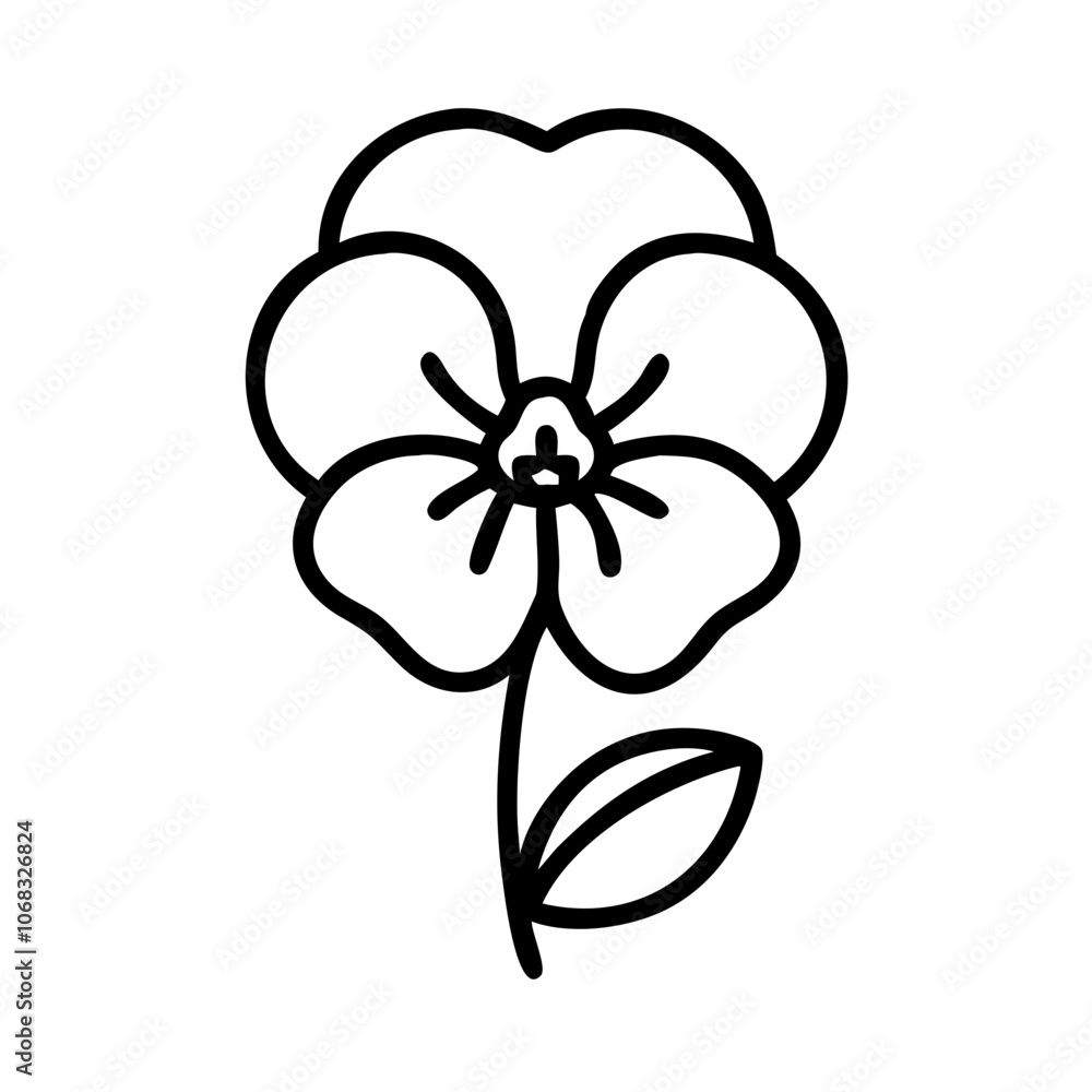 pansy flower vector icon, vector flower illustration, flower icon - simple vector illustration of a pansy flower, ideal for floral designs, botanical art, and nature-themed projects.. pansy flower vector icon, vector flower illustration, flower icon - simple vector illustration of a pansy flower, ideal for floral designs, botanical art, and nature-themed projects..