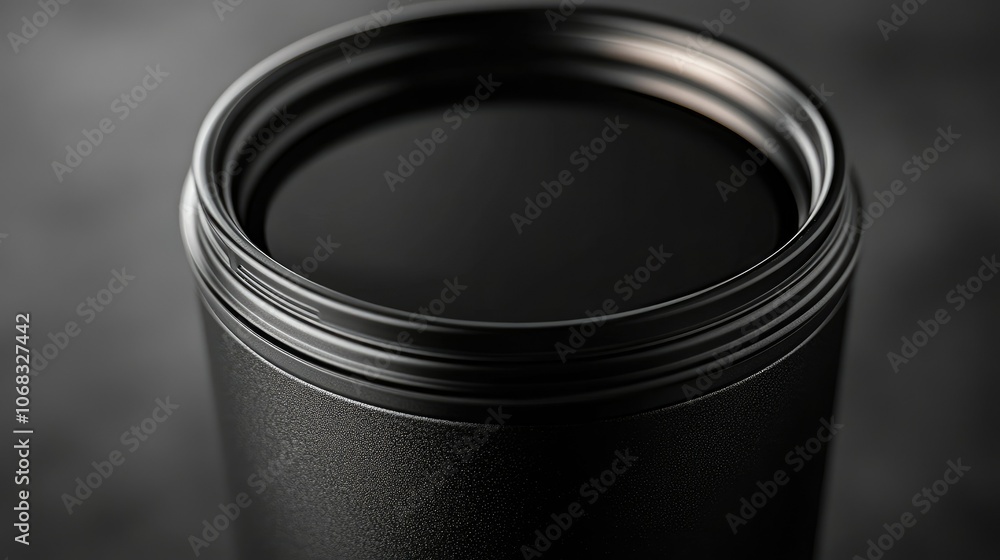 Black Canister with Smooth Lid Top View Black Canister with Smooth Lid Top View
