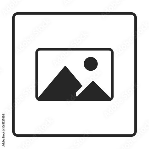 Flat picture placeholder symbol for the app, website, or user interface design. No photo thumbnail graphic element. No found or available image in the gallery or album. Vector illustration