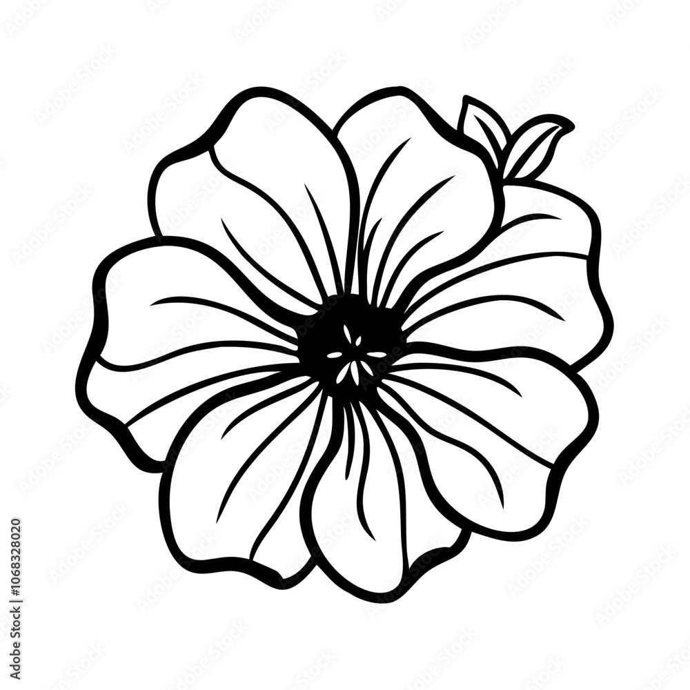 petunia  flower vector icon, vector flower illustration, flower icon - simple vector illustration of a petunia  flower, ideal for floral designs, botanical art, and nature-themed projects..