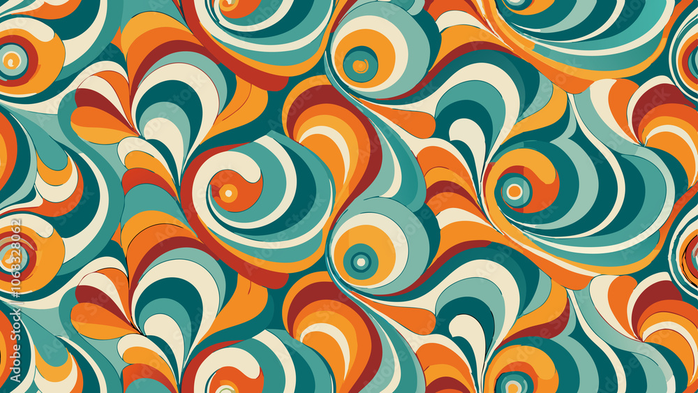 Abstract Retro Psychedelic Swirl Pattern Abstract Retro Psychedelic Swirl Pattern