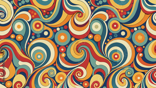 Abstract Retro Psychedelic Swirl Pattern