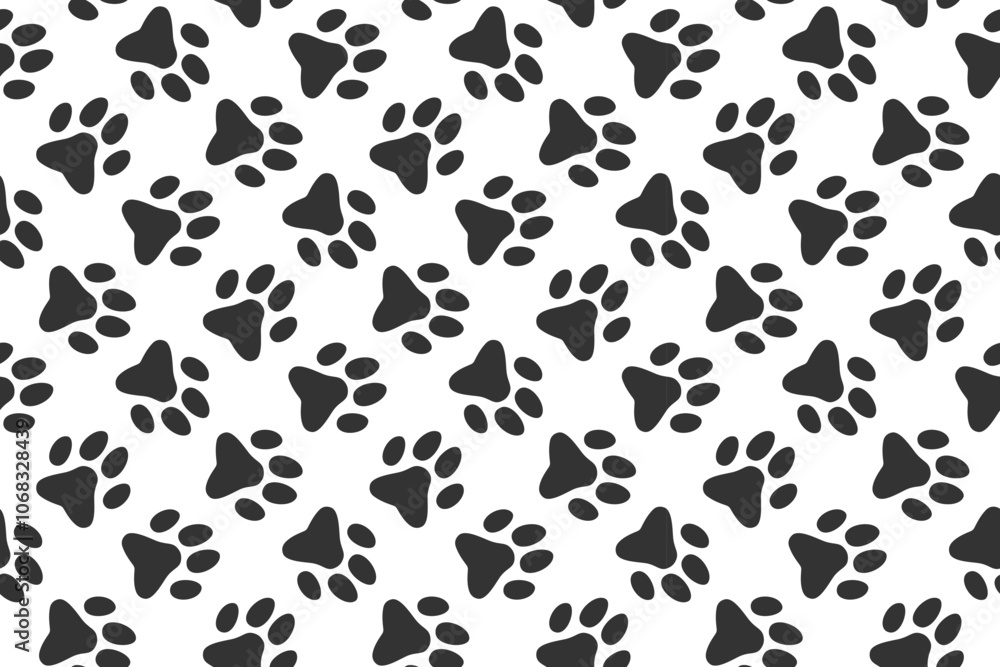 Pet Paw Seamless Pattern. Cat and Dog Imprints Background. Dog Day, Mutt Day, Pets Day Backdrop. Pet Paw Seamless Pattern. Cat and Dog Imprints Background. Dog Day, Mutt Day, Pets Day Backdrop.