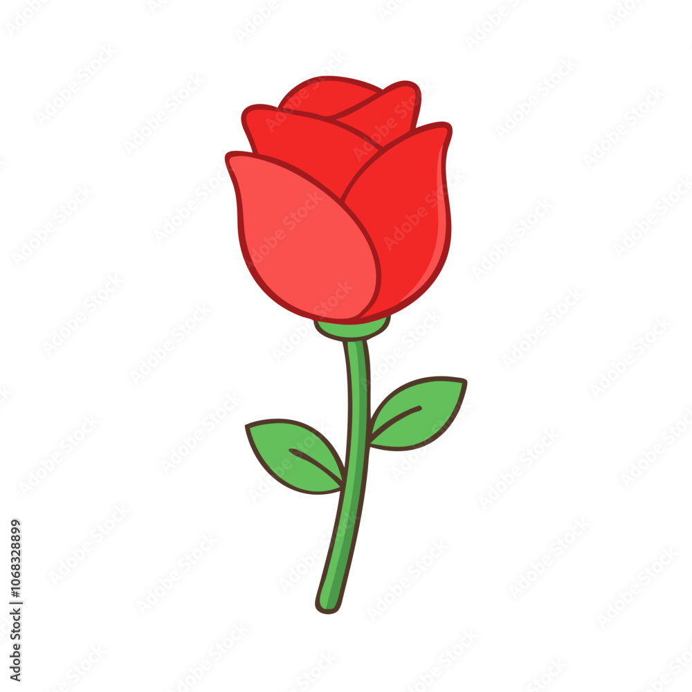 red rose flower vector icon, vector flower illustration, flower icon - simple vector illustration of a red rose flower, ideal for floral designs, botanical art, and nature-themed projects.. red rose flower vector icon, vector flower illustration, flower icon - simple vector illustration of a red rose flower, ideal for floral designs, botanical art, and nature-themed projects..