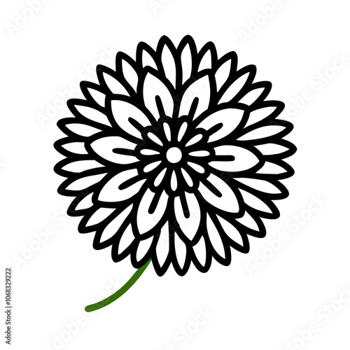 scabiosa flower vector icon, vector flower illustration, flower icon - simple vector illustration of a scabiosa flower, ideal for floral designs, botanical art, and nature-themed projects..