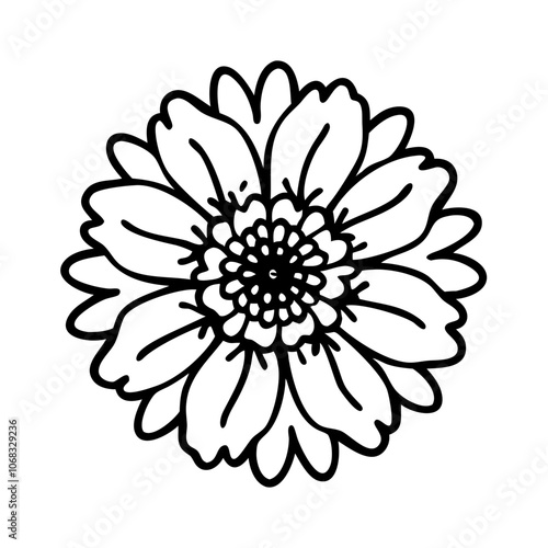 scabiosa flower vector icon, vector flower illustration, flower icon - simple vector illustration of a scabiosa flower, ideal for floral designs, botanical art, and nature-themed projects..