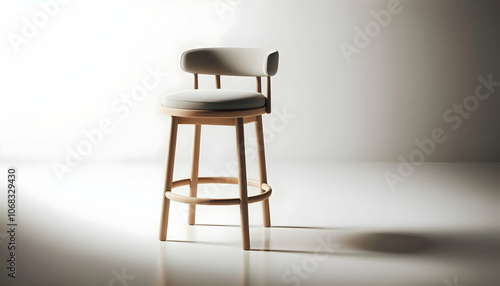Wallpaper Mural 14 Highlight a minimalist Scandinavian-style bar stool with clean lines and soft upholstery set agai2 Torontodigital.ca