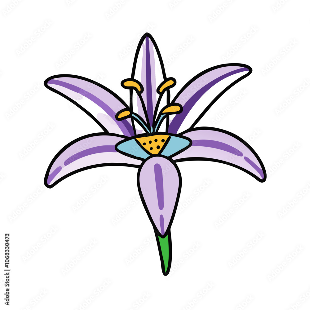 toad lily flower vector icon, vector flower illustration, flower icon - simple vector illustration of a toad lily flower, ideal for floral designs, botanical art, and nature-themed projects.. toad lily flower vector icon, vector flower illustration, flower icon - simple vector illustration of a toad lily flower, ideal for floral designs, botanical art, and nature-themed projects..