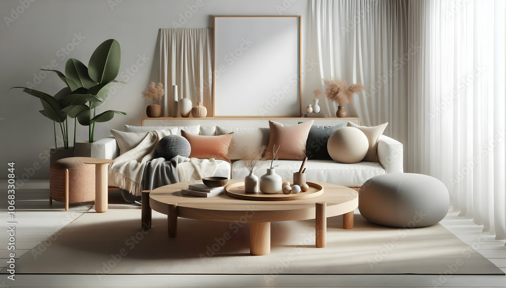 2 Highlight a minimalist coffee table with simple design and natural materials against a white backg2 2 Highlight a minimalist coffee table with simple design and natural materials against a white backg2
