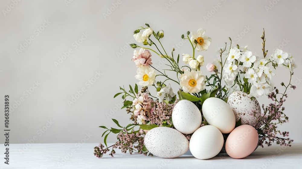 Elegant Floral Arrangement with Easter Eggs Elegant Floral Arrangement with Easter Eggs