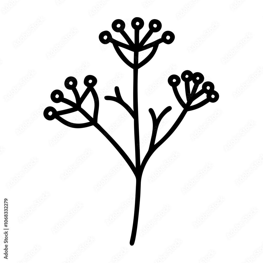 Obraz premium yarrow flower vector icon, vector flower illustration, flower icon - simple vector illustration of a yarrow flower, ideal for floral designs, botanical art, and nature-themed projects..