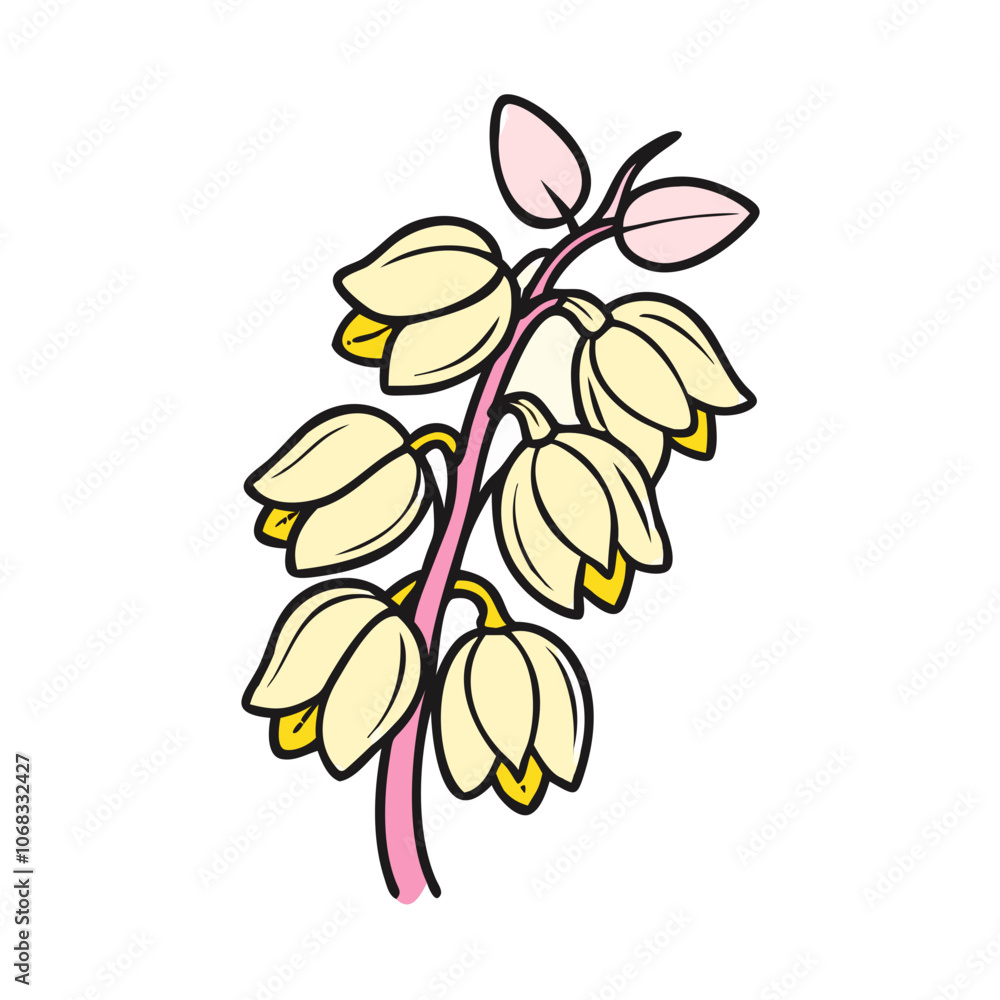 yucca flower vector icon, vector flower illustration, flower icon - simple vector illustration of a yucca flower, ideal for floral designs, botanical art, and nature-themed projects.. yucca flower vector icon, vector flower illustration, flower icon - simple vector illustration of a yucca flower, ideal for floral designs, botanical art, and nature-themed projects..