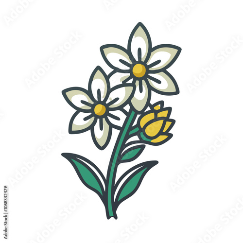 yucca flower vector icon, vector flower illustration, flower icon - simple vector illustration of a yucca flower, ideal for floral designs, botanical art, and nature-themed projects..