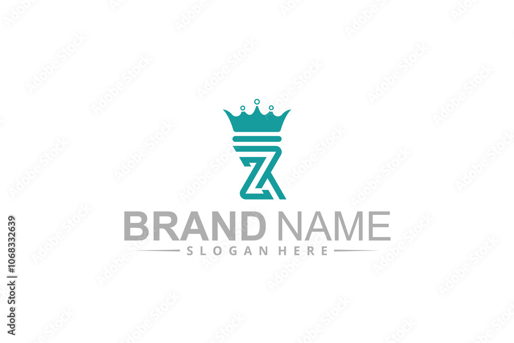 Letter Zr crown logo design Letter Zr crown logo design