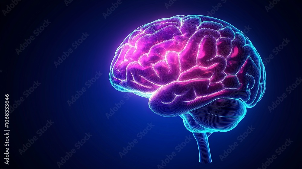 Glowing Human Brain Anatomy D Model Glowing Human Brain Anatomy D Model