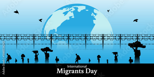 Vector illustration of International Migrants Day social media template