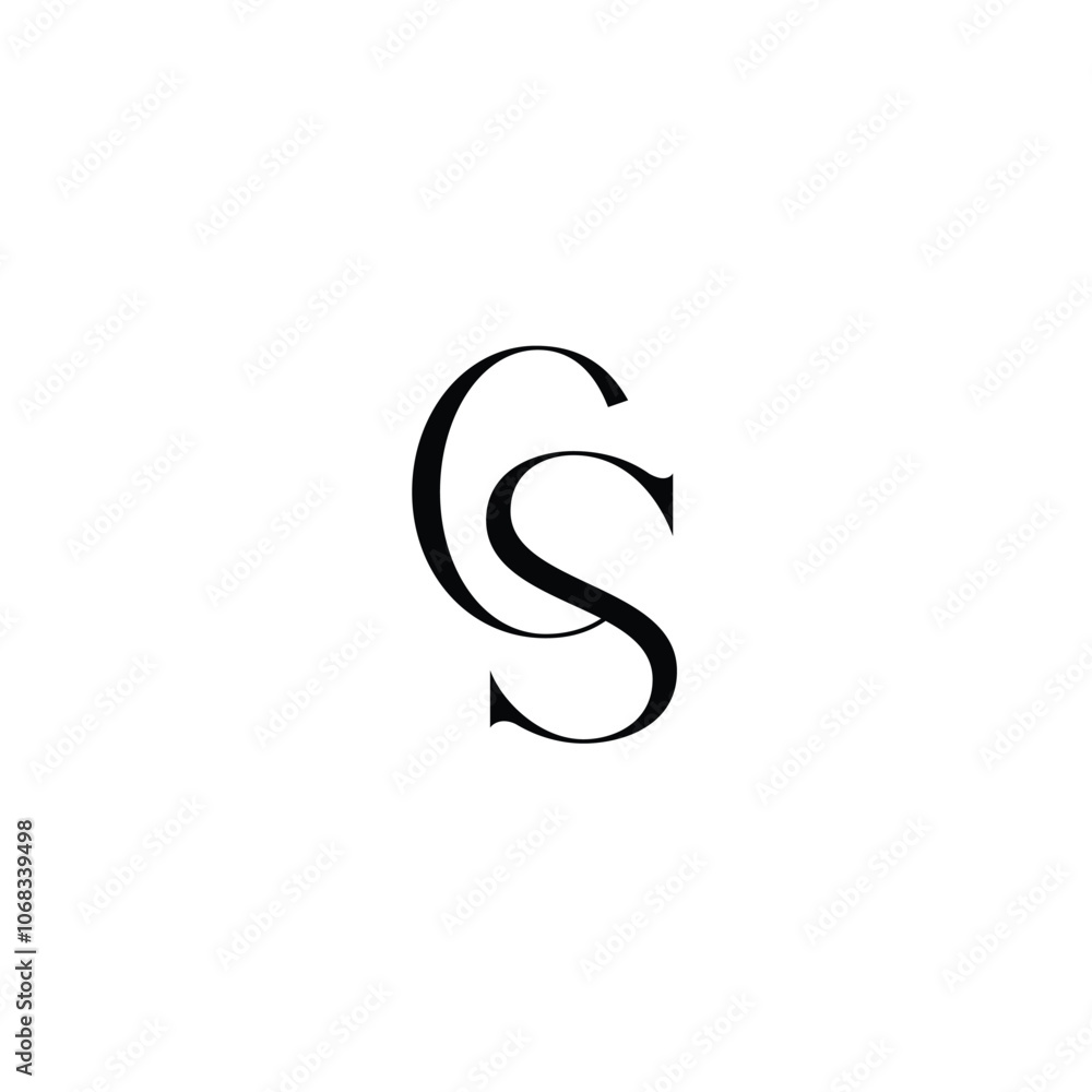 Fototapeta premium CS monogram logo design letter text name symbol monochrome logotype alphabet character simple logo