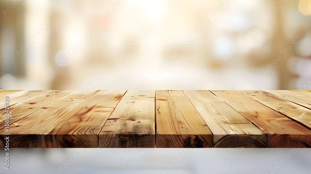 A kitchen with a wooden table and chairs. The table is empty and the chairs are not in use A kitchen with a wooden table and chairs. The table is empty and the chairs are not in use