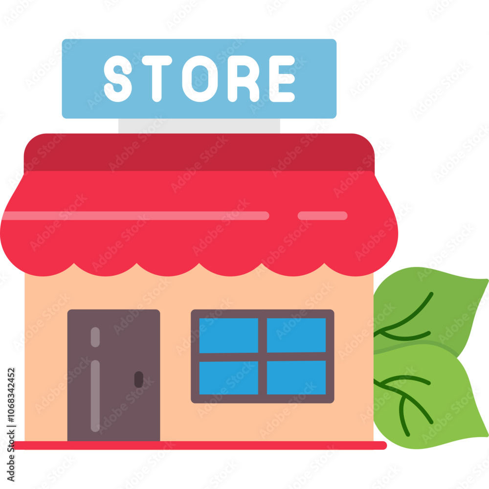 Vegan Grocery Store Icon Vegan Grocery Store Icon