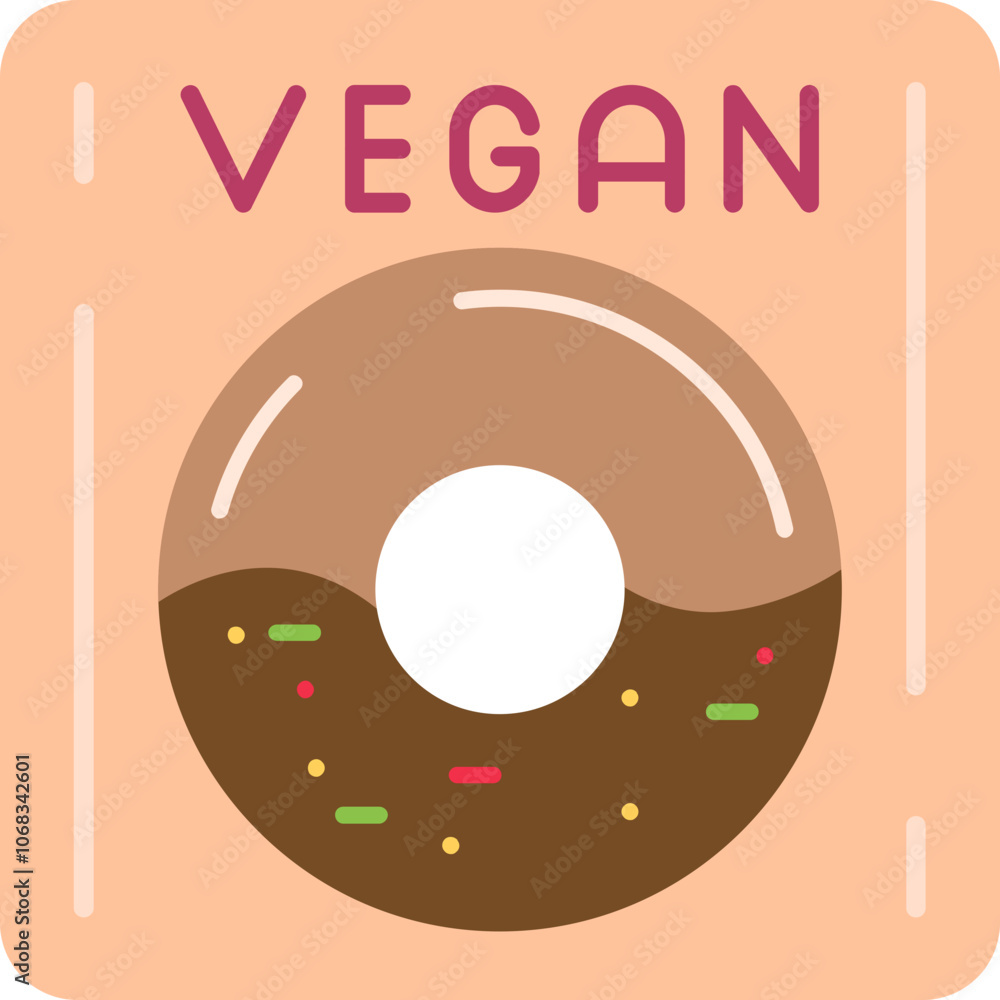 Vegan Donut Box Icon Vegan Donut Box Icon