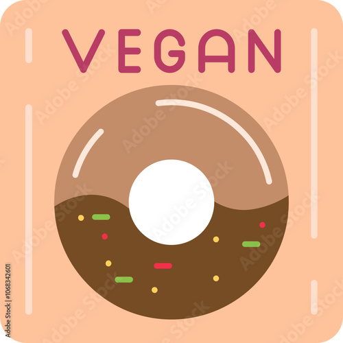 Vegan Donut Box Icon