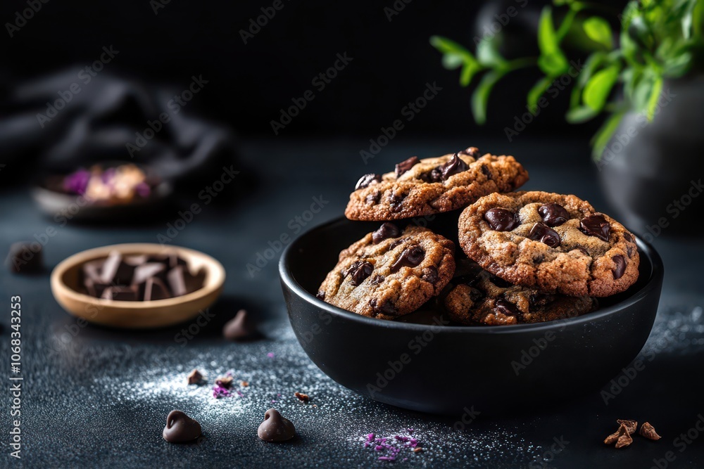 Soft, chewy chocolate chip cookies fresh from the oven, perfect for indulging in a sweet treat. Soft, chewy chocolate chip cookies fresh from the oven, perfect for indulging in a sweet treat.