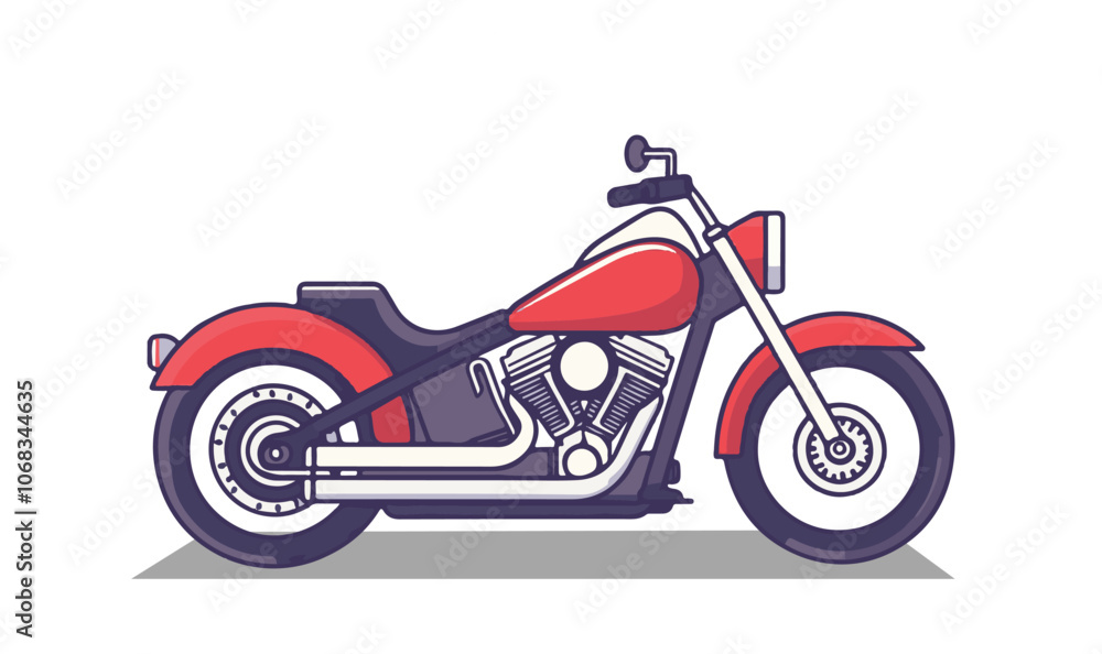 Fototapeta premium A cartoon motorcycle vector clipart illustration