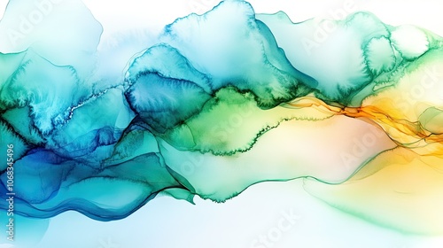 Vibrant Abstract Swirls in Blue and Green Hues